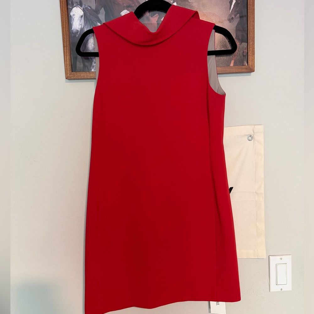 Theory Red Backless Dress